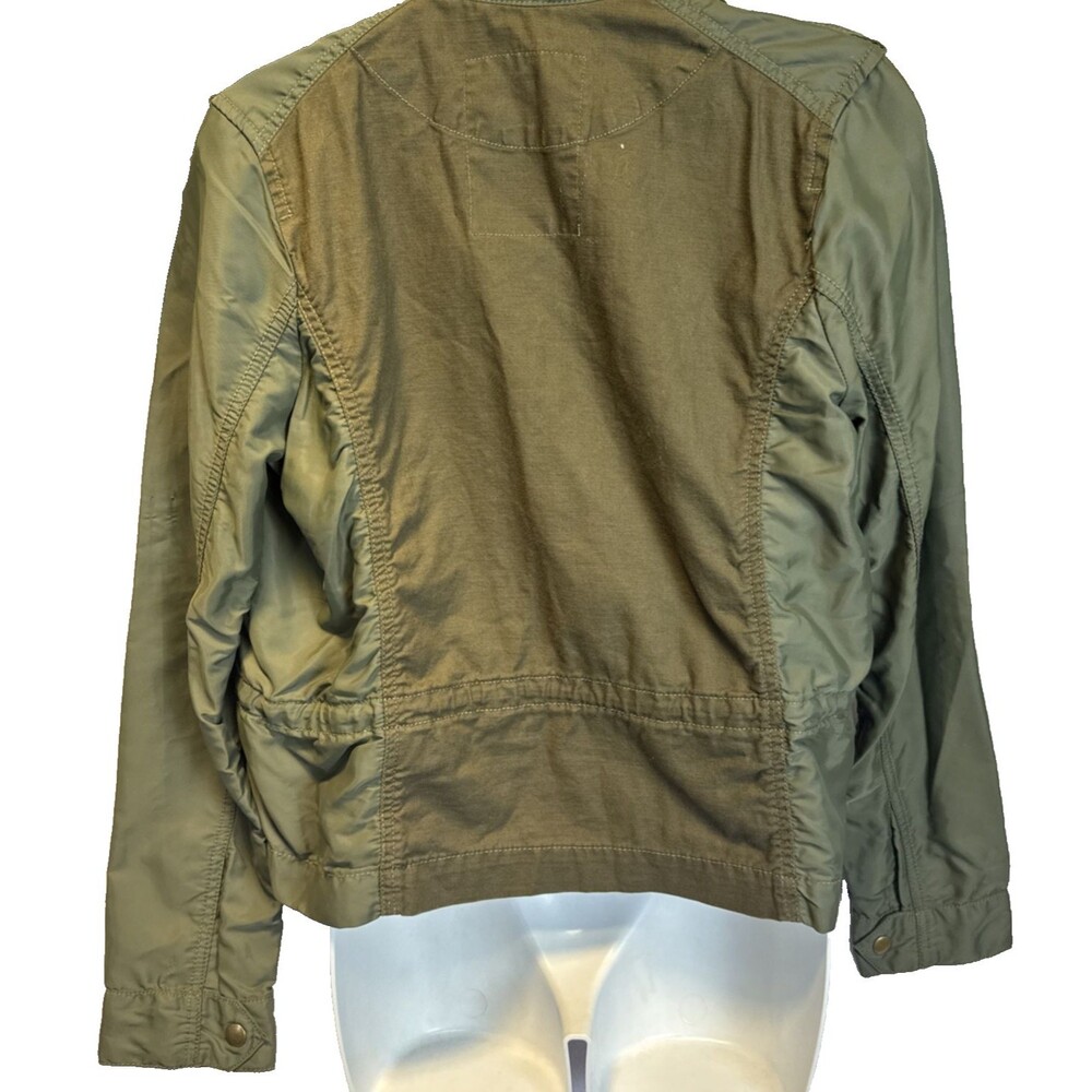 Lucky Brand Olive Military Utility Jacket S Small 7WP3001 Nylon Trim Drawstring - Picture 8 of 16